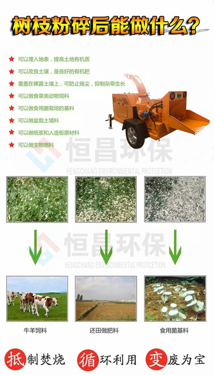 時(shí)產(chǎn)4-5噸樹枝粉碎機(jī)減輕勞動(dòng)提高效率